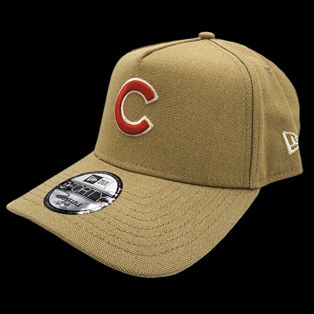 Chicago Cubs Hat Logo Essentials Khaki‎ New Era 9FORTY A-Frame Snapback Cap NEW